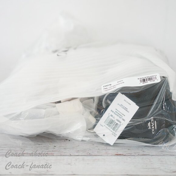 NWT Coach CM079 Leather Ashton Baguette shoulder bag Silver Black *SEALED* - Picture 9 of 10